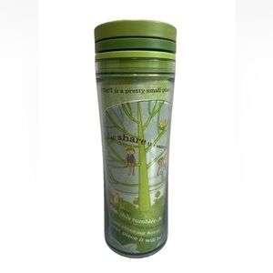 Starbucks Illustrated Green Tree Environmental Travel Tumbler Coffee Mug 8oz